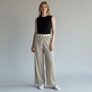 Victorias Secret Wide Leg Lounge Pants Size M Champagne Gold Sexy Chic Sleepwear